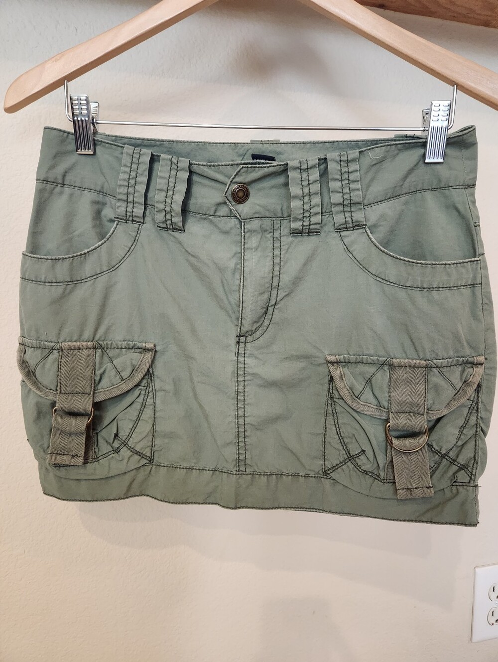 American Eagle Outfitters Olive Green Cotton Skirt